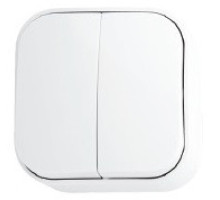 Вимикач 2-клавішний білий EVA