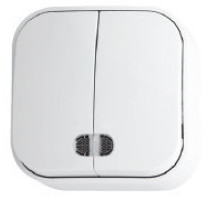 Вимикач 2-клавішний з підсвічуванням білий EVA