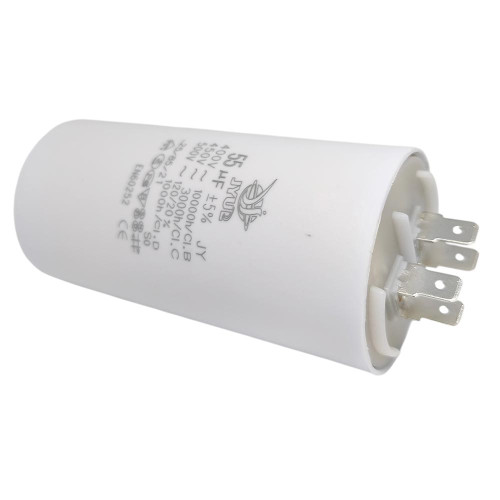 Конденсатор пусковий CBB-60 55 мкФ mF 450в JYUL клеми ( 1010678 )