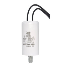 Конденсатор CBB-60 L 7 мкФ mF 450 VAC (±5%) JYUL (30х60 mm) крепление болт