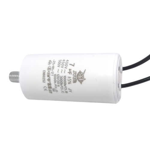 Конденсатор CBB-60 L 7 мкФ mF 450 VAC (±5%) JYUL (30х60 mm) крепление болт ( 1010696 )