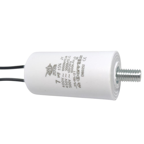 Конденсатор CBB-60 L 7 мкФ mF 450 VAC (±5%) JYUL (30х60 mm) крепление болт ( 1010696 )