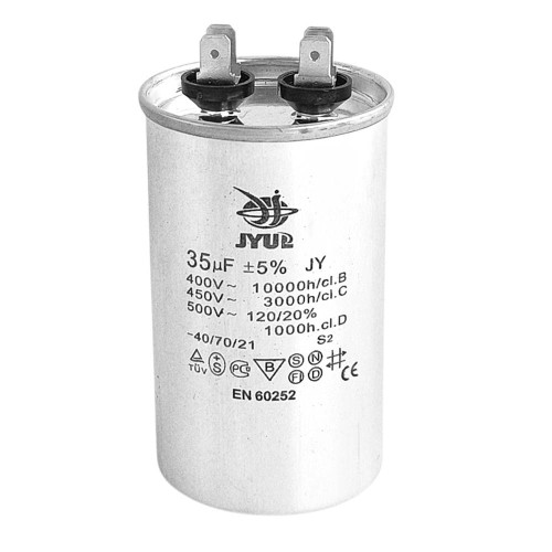 Конденсатор пусковой CBB-65 35 мкФ mF 450в JYUL алюминиевый корпус ( 1010831 )