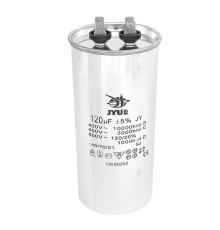 Конденсатор CBB-65 120 мкФ mF 450 VAC (±5%) JYUL (65х130 mm) алюмінієвий корпус