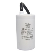 Конденсатор CBB-60 20 мкФ mF 450 VAC (±5%) JYUL (40х70 mm) Big кабель