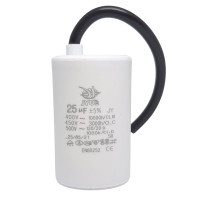 Конденсатор CBB-60 25 мкФ mF 450 VAC (±5%) JYUL (45х70 mm) Big кабель