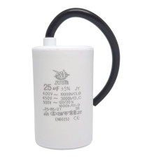 Конденсатор CBB-60 25 мкФ mF 450 VAC (±5%) JYUL (45х70 mm) Big кабель