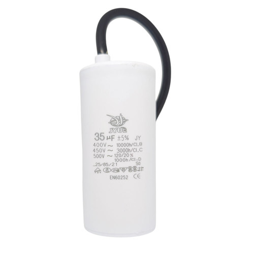 Конденсатор CBB-60 35 мкФ mF 450 VAC (±5%) JYUL (45х93 mm) кабель ( 1017795 )