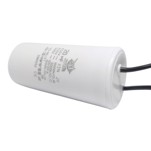 Конденсатор CBB-60 20 мкФ mF 450 VAC (±5%) JYUL (35х70 mm) Small (маленький) гнучкі висновки ( 1017987 )