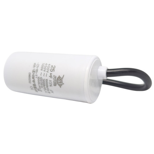 Конденсатор CBB-60 25 мкФ mF 450 VAC (±5%) JYUL (35х70 mm) Small (маленький) кабель ( 1017995 )