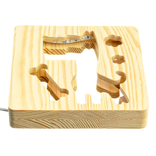 Світильник нічник ArtEco Light з дерева LED "Пес та кісточка" з пультом та регулюванням кольору, RGB ( 1020371 )