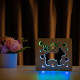Светильник ночник ArtEco Light из дерева LED "Собака бульдожка" с пультом и регулировкой цвета, двойной RGB ( 1020384 )