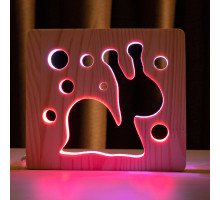 Світильник нічник ArtEco Light з дерева LED "Равлик" з пультом та регулюванням кольору, RGB