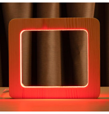 Світильник нічник ArtEco Light з дерева LED "Квадрат" з пультом та регулюванням кольору, RGB