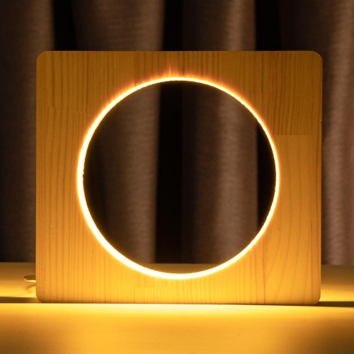 Светильник ночник ArtEco Light из дерева LED "Круг" с пультом и регулировкой света, цвет теплый белый ( 1021450 )
