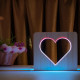 Светильник ночник ArtEco Light из дерева LED "Сердце" с пультом и регулировкой цвета, двойной RGB ( 1021455 )