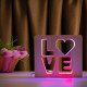 Світильник нічник ArtEco Light з дерева LED "LOVE" з пультом та регулюванням кольору, подвійний RGB ( 1021458 )