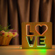 Світильник нічник ArtEco Light з дерева LED "LOVE" з пультом та регулюванням кольору, подвійний RGB ( 1021458 )