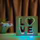 Світильник нічник ArtEco Light з дерева LED "LOVE" з пультом та регулюванням кольору, подвійний RGB ( 1021458 )