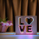Світильник нічник ArtEco Light з дерева LED "LOVE" з пультом та регулюванням кольору, подвійний RGB ( 1021458 )