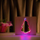 Светильник ночник ArtEco Light из дерева LED "Ёлочка под снегом" с пультом и регулировкой цвета, двойной RGB ( 1021470 )