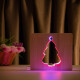 Светильник ночник ArtEco Light из дерева LED "Ёлочка под снегом" с пультом и регулировкой цвета, двойной RGB ( 1021470 )