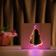 Светильник ночник ArtEco Light из дерева LED "Ёлочка под снегом" с пультом и регулировкой цвета, двойной RGB ( 1021470 )