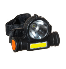 Ліхтарик налобний з USB LED+COB (пластик), micro USB