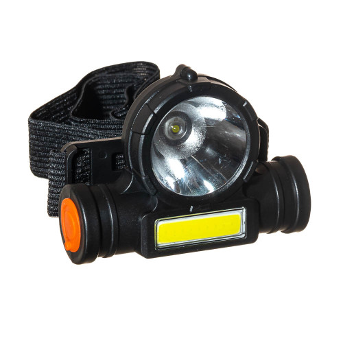 Фонарик налобный LED+COB (пластик), micro USB ( 1022162 )