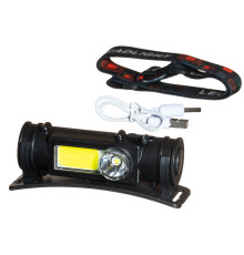 Ліхтар налобний з USB BL-211, micro USB