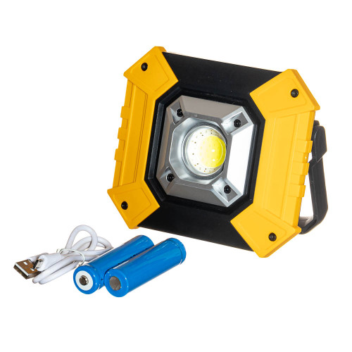 Фонарь прожектор аккумуляторный промышленный 1LED+ , з USB (жёлтый) ( 1022207 )