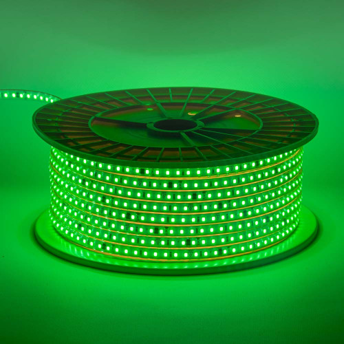 Светодиодная лента зеленая 220V герметичная AVT smd2835 120LED/м 9Вт/м IP65 11х5.5mm ( 1022491 )
