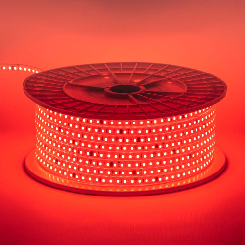 Светодиодная лента красная 220V герметичная AVT smd2835 120LED/м 9Вт/м IP65 11х5.5mm ( 1022492 )