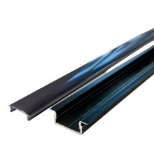 LED профіль чорний врізний ЛПВ7 не анодований (16х7мм) 2м з чорним розсіювачем у комплекті