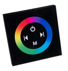 RGB Контролер з клемами чорний 12A DC12-24V - Сенсорна панель 4 кнопки