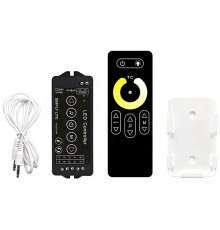  W+WW Контролер RF Music 2-канальний 12А DC12-24V Радіо - Сенсорний 8 кнопок