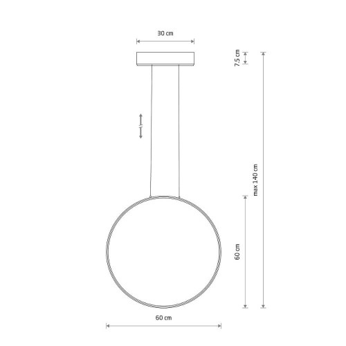 Підвісний світильник Nowodvorski 10811 Circolo LED M 1x21W 3000K 660Lm IP20 Bl ( 4018078 )
