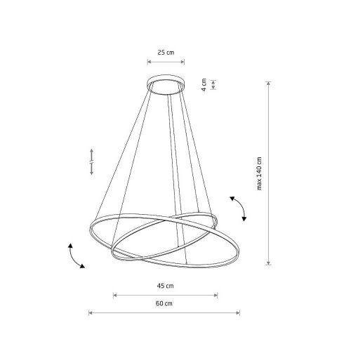 Підвісний світильник Nowodvorski 10814 Circolo LED 2x35W 3000K 1200Lm IP20 Bl ( 4018091 )