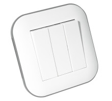 Вимикач 3-клавішний LOFT білий+сірий