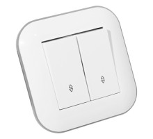 Вимикач прохідний 2-клавішний LOFT білий+сірий