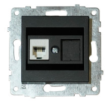 Механізм розетки комп'ютерної (CAT6) GRANO чорний