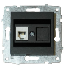 Механізм розетки комп'ютерної (CAT6) GRANO чорний