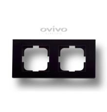 Рамка 2-на GRANO чорний металік