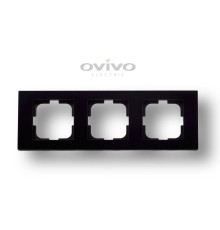 Рамка 3-на GRANO чорний металік