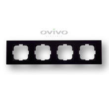 Рамка 4-на GRANO чорний металік