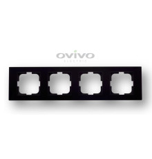 Рамка 4-на GRANO чорний металік