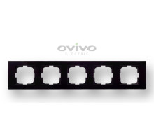 Рамка 5-на GRANO чорний металік