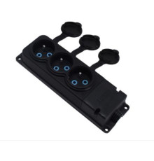 Колодка каучукова чорна 3-а 16A 250V
