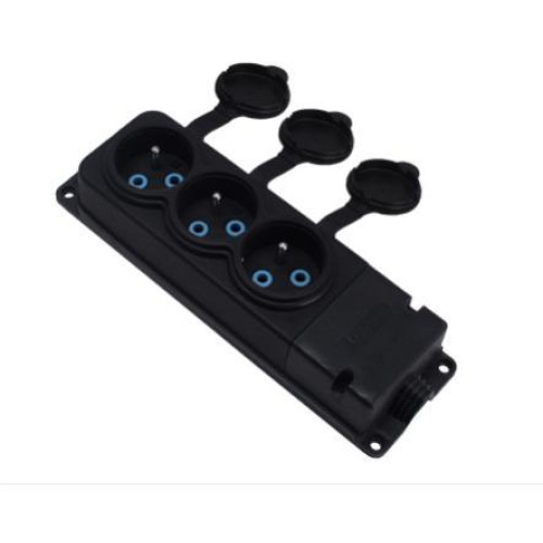 Колодка каучукова чорна 3-а 16A 250V ( 4013625 )