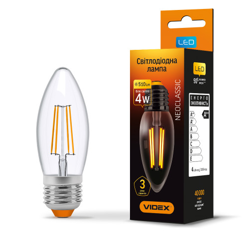 Светодиодная лампа VIDEX Filament C37F 4W E27 4100K ( 4014044 )